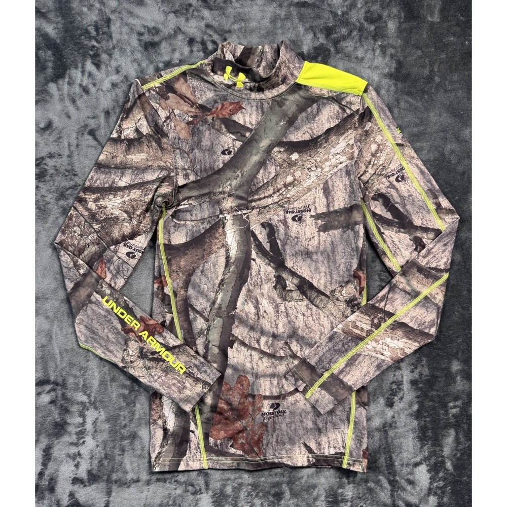 Under Armour ColdGear Scent Control Mossy Oak Camo Hunting Shirt Men's Small
